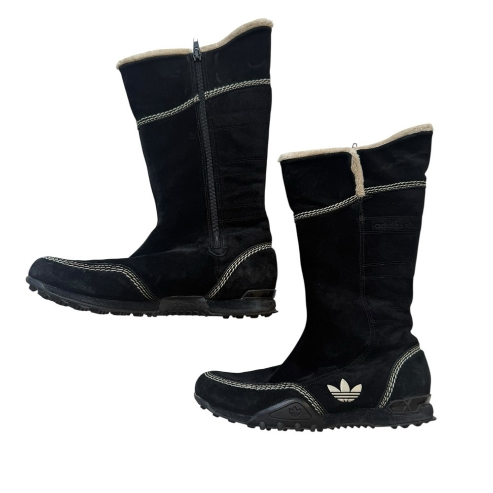 Vintage Y2K Adidas Torsion Boots Women’s Size 7 Black Suede